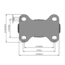 4"x1" TPR Wheel Rigid Plate Mount Caster USA-Made