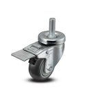 3"x1.25" TPU BB Wheel 1/2"x1.5" Threaded Stem Total Lock Caster
