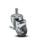 3"x1.25" TPR BB Wheel 1/2"x1.5" Threaded Stem Side Locking Caster