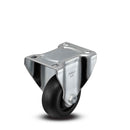 3 inch Rigid Caster with 1.25 inch wide Black Polyolefin Wheel