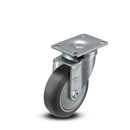 4 inch Wheel Swivel Caster, Plate Mount, 1.25 inch wide Rubber Wheel