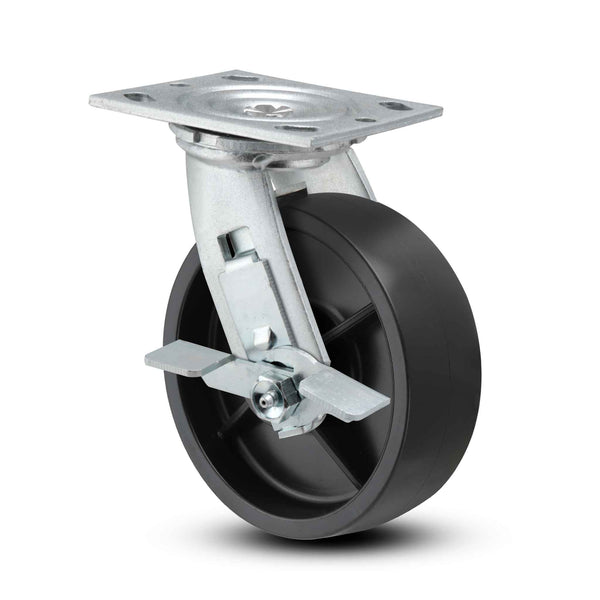 5 inch Heavy Duty USA Polypropylene Wheel Brake Caster, 2 inch wide