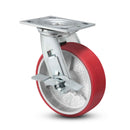 6 inch Heavy Duty Polyurethane Wheel Caster with Brake, High Capacity