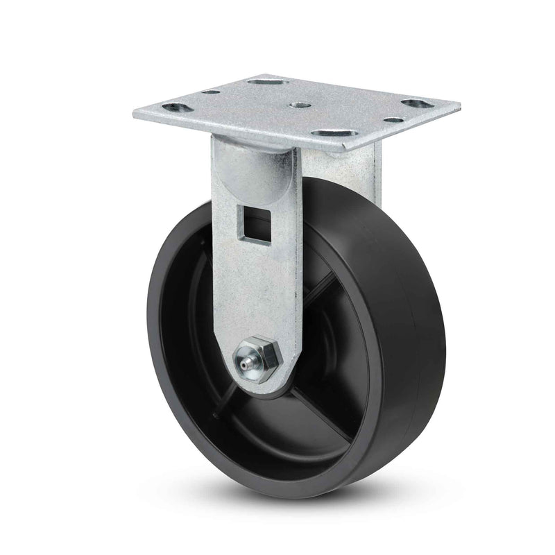 8 inch Heavy Duty Rigid Caster, USA Polypropylene Wheel, 2 inch wide
