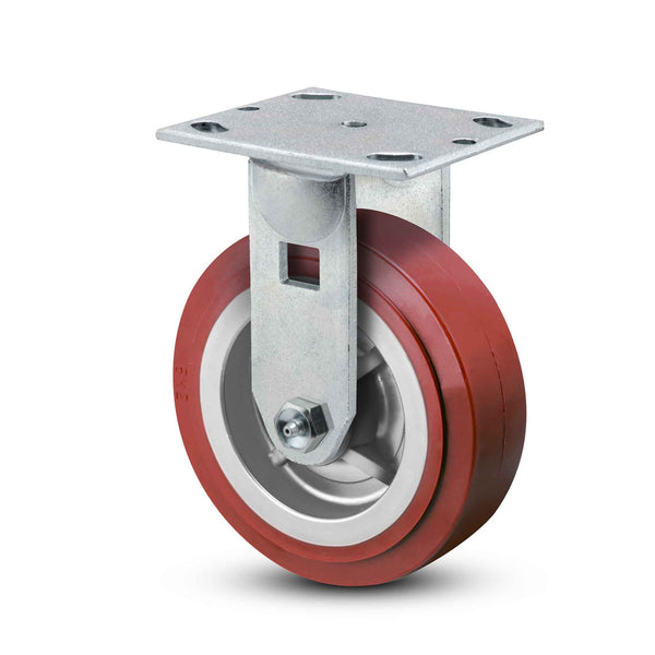 8 inch Heavy Duty Rigid Caster, USA Polyurethane Wheel, 2 inch wide