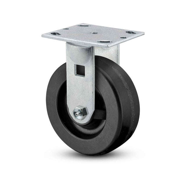 8 inch Heavy Duty Rigid Caster, USA Made Phenolic Wheel, 2 inch wide